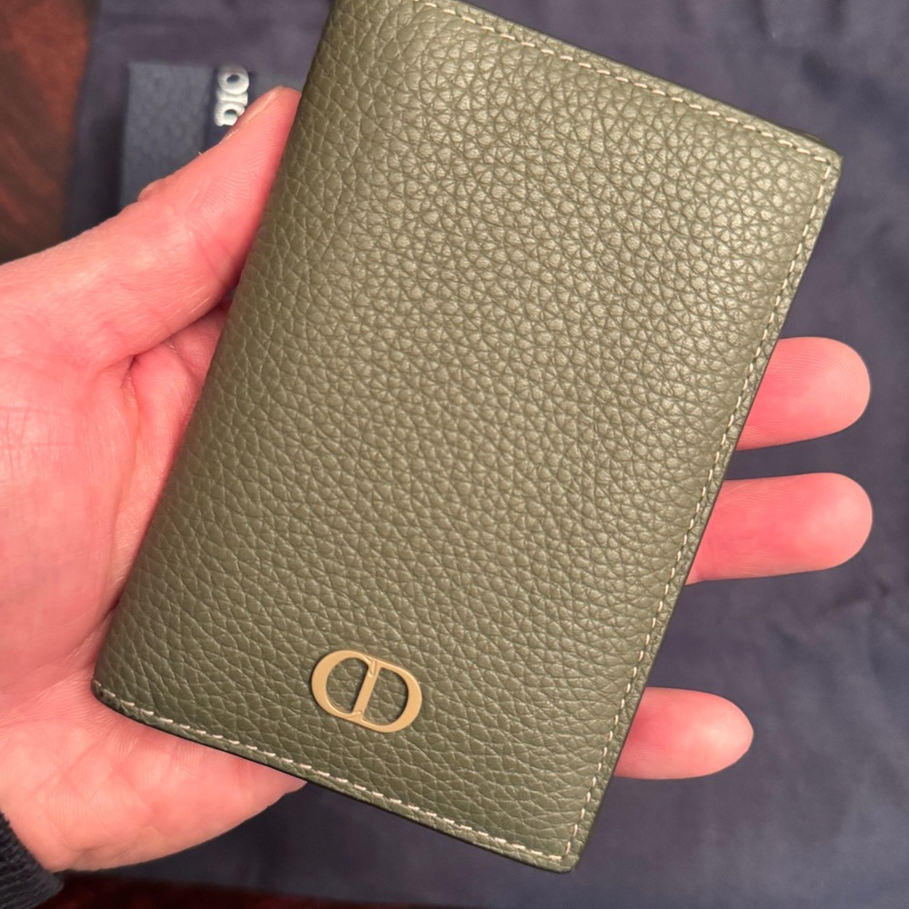 Dior Olive Green Leather Card Holder